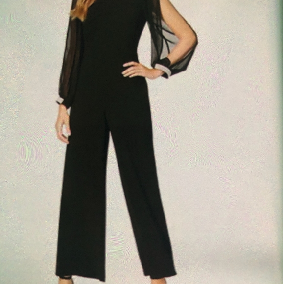 Embellished Illusion Wide-Leg Jumpsuit - Picture 2 of 2